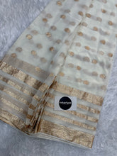 White Pure Viscose Gerogette Silk Saree
